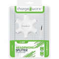 Chargeworx Retractable 5-Way Aux Splitter (White)